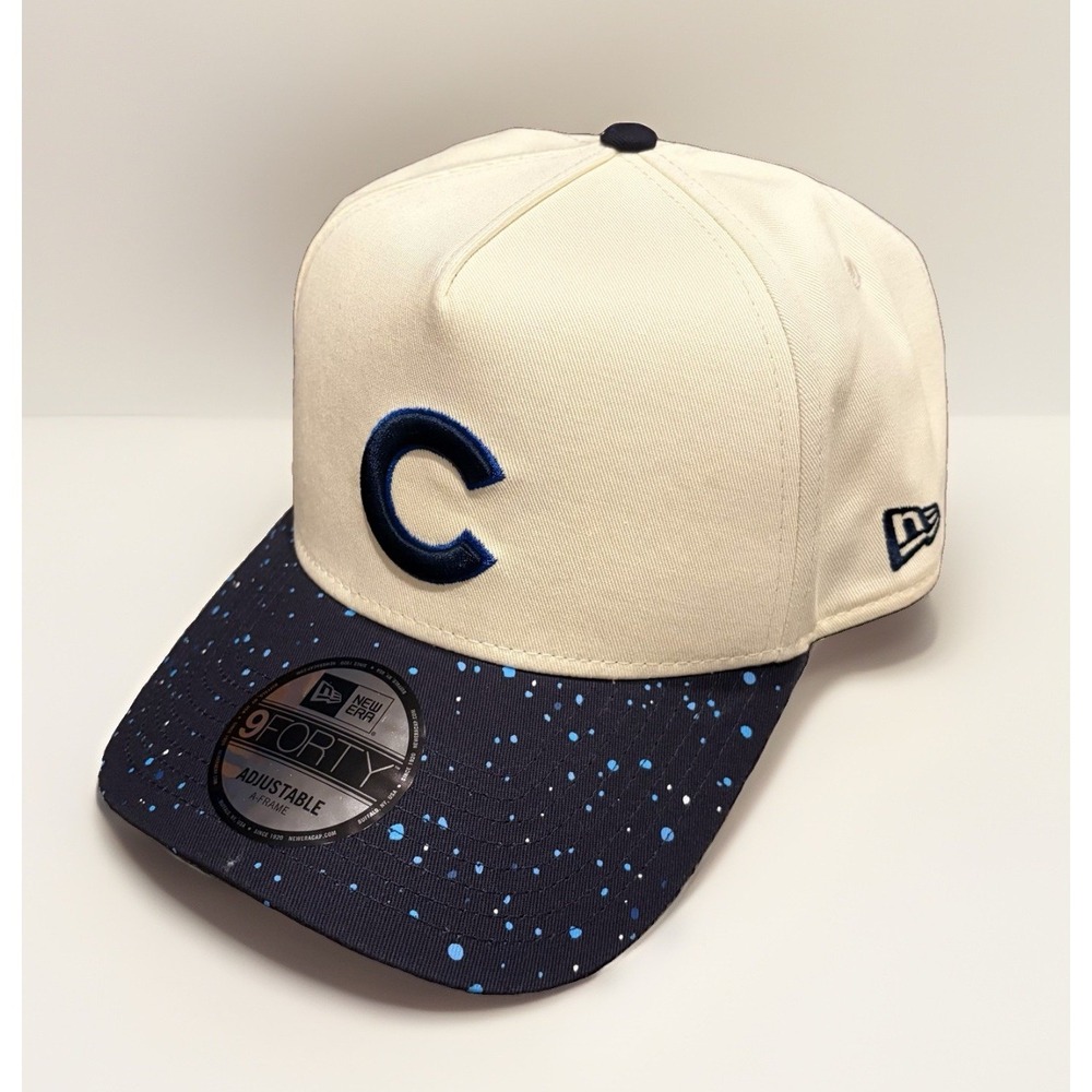 New Era Chicago Cubs Speckle 9Forty A-Frame SnapBack Adjustable Cream/Blue Hat